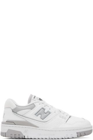 White & Gray 550 Sneakers | SSENSE