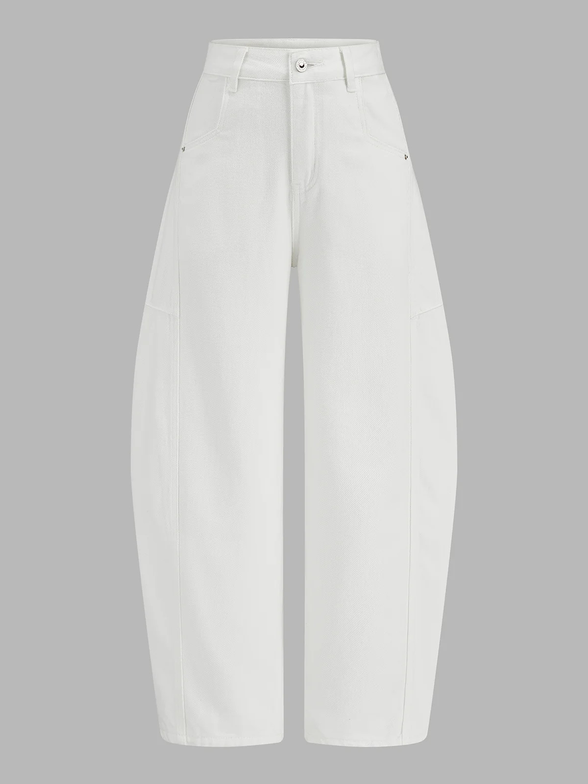 Mid Waist Curved-Leg Jeans | Commense