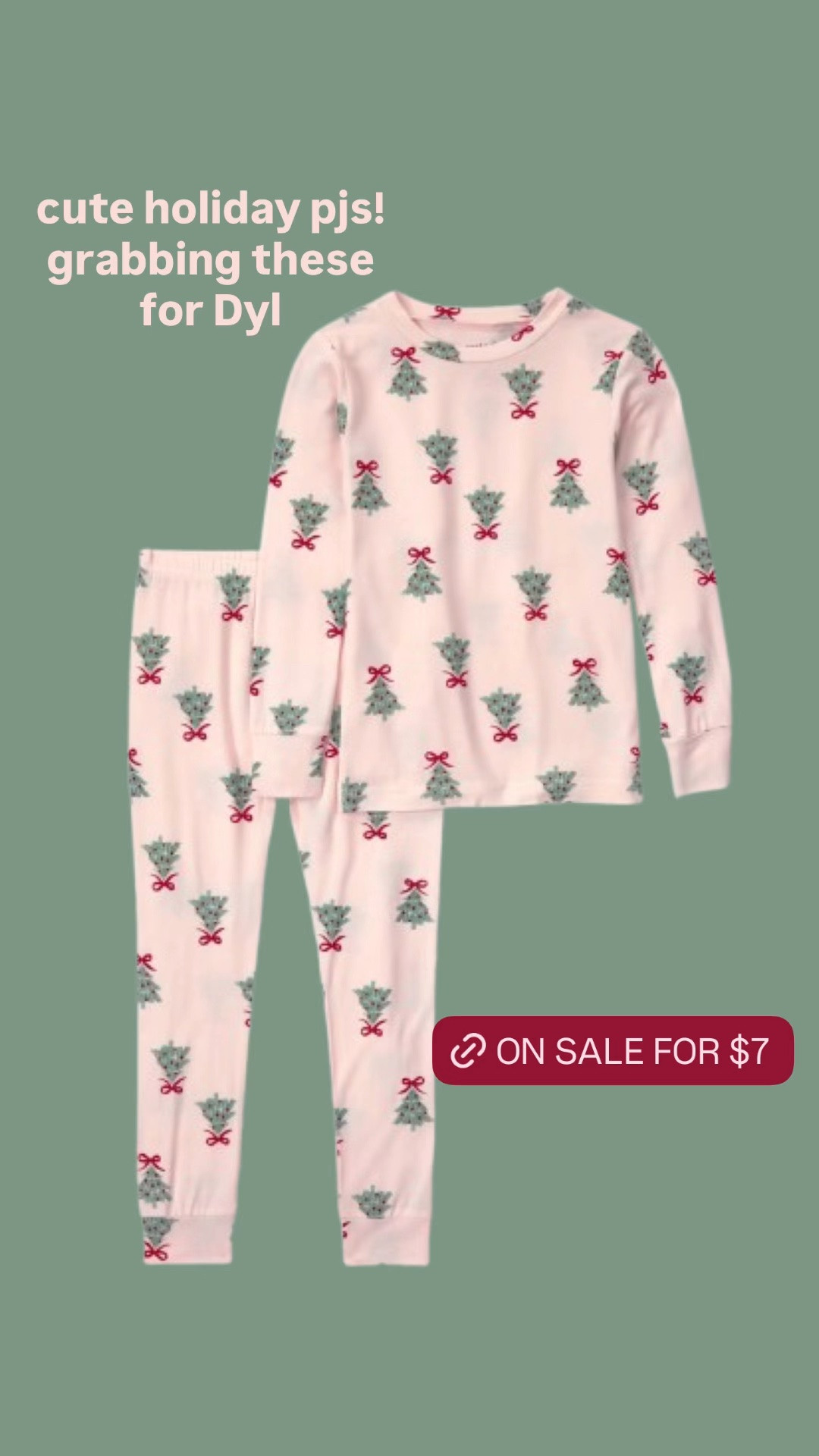 Toddler girl holiday pajamas on sale for $7