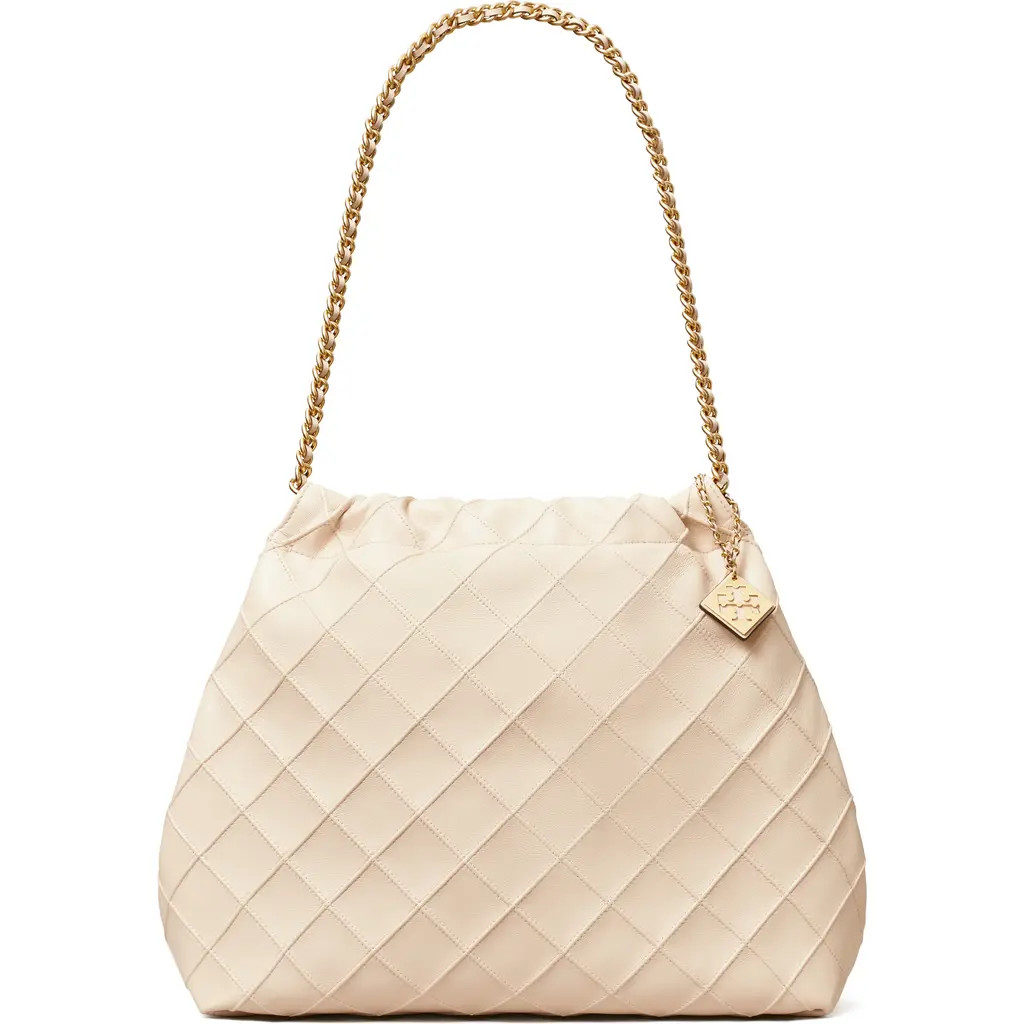 Tory Burch Fleming Soft Quilted Leather Hobo Bag in New Cream at Nordstrom | Nordstrom