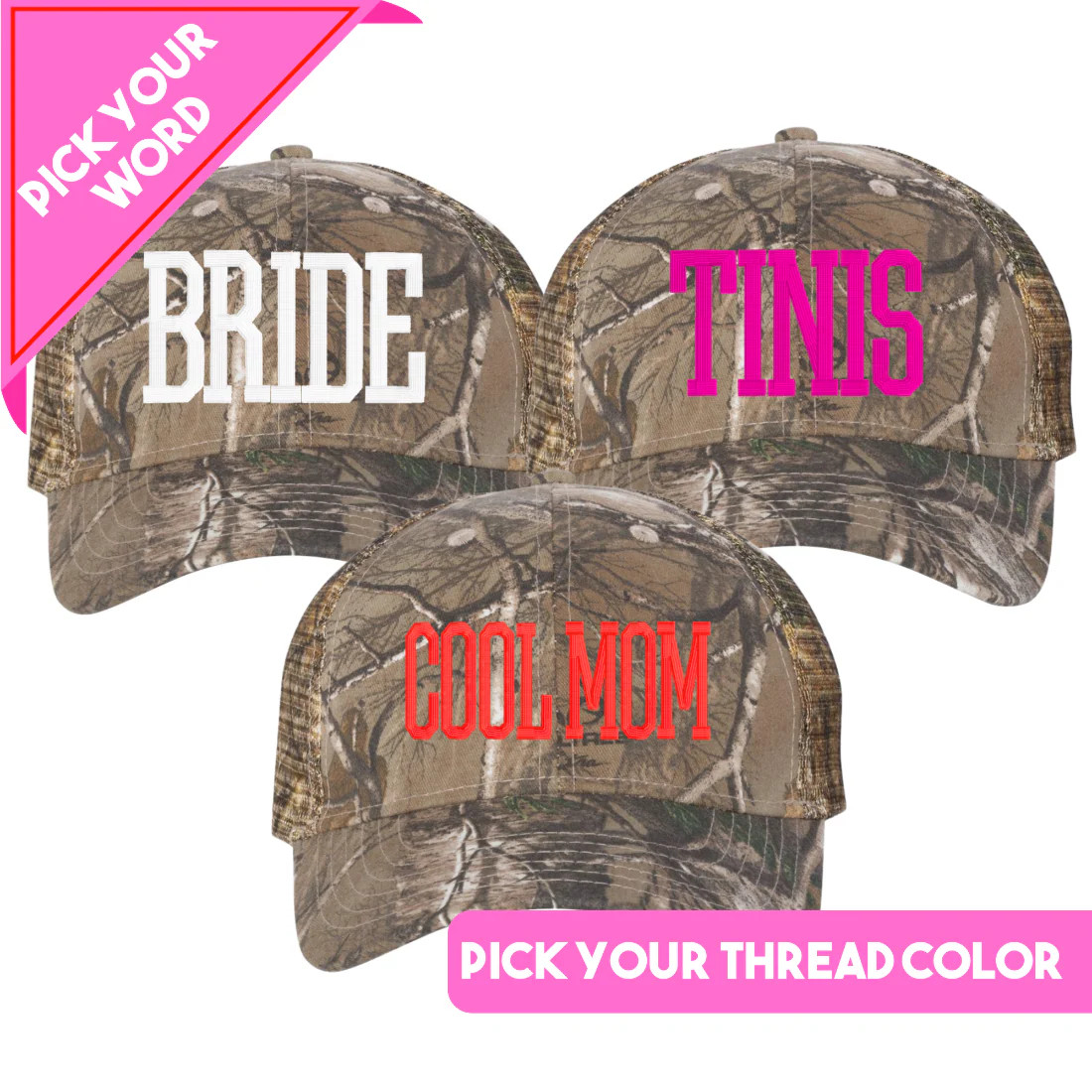 Camo 3D Embroidery Trucker Hat | United Monograms
