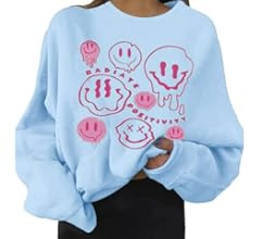 MISSACTIVER Women's Funny Graphic Oversized Sweatshirts Solid Casual Crewneck Long Sleeve Drop Sh... | Amazon (US)