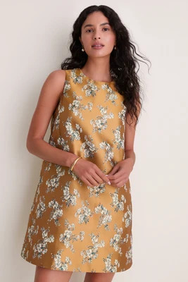 Gilded Blossom Jacquard Marlowe Dress | Tuckernuck (US)
