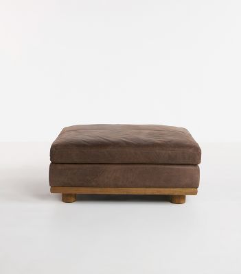 Relaxed Saguaro Leather Ottoman | Anthropologie (US)