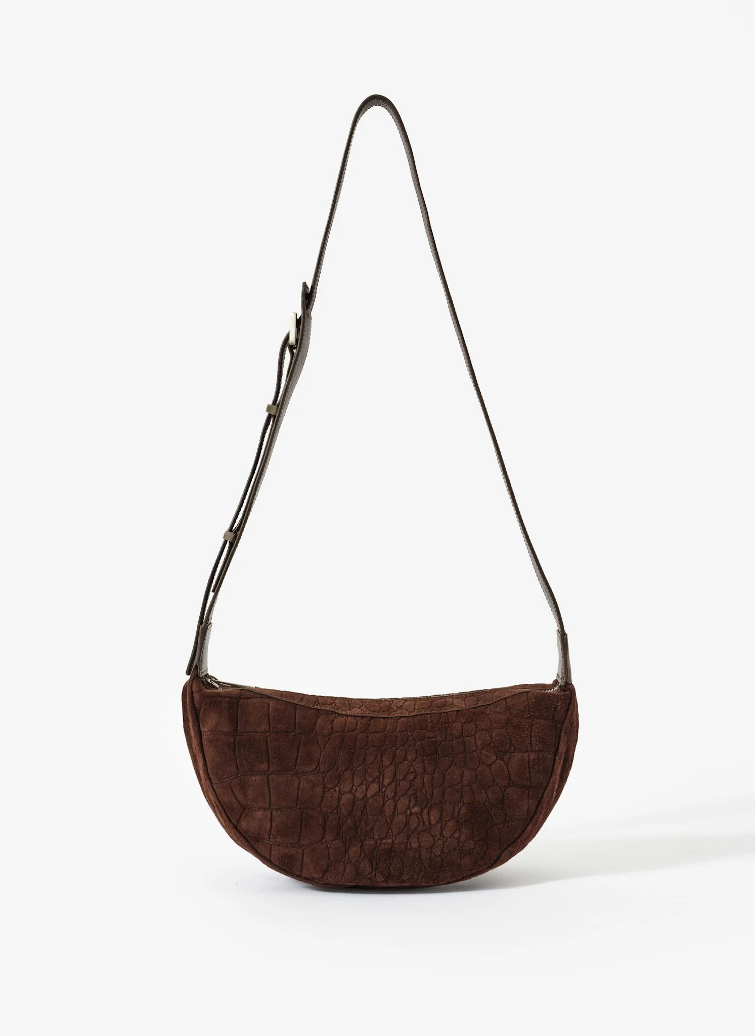 Dolly Brown Textured Suede Scoop Sling Bag | Mint Velvet