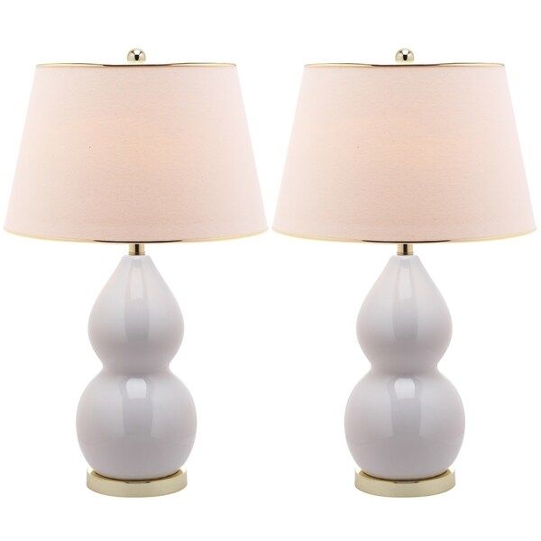 Safavieh Lighting 26-inch Zoey Double Gourd White Table Lamp (Set of 2) | Bed Bath & Beyond