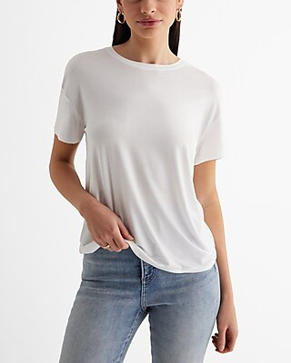 Supersoft Relaxed Crew Neck Tee | Express
