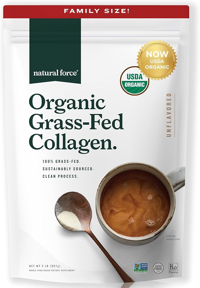 Natural Force Organic Clean Collagen Peptides Powder - USDA Certified Organic & Non-GMO, Keto & P... | Amazon (US)