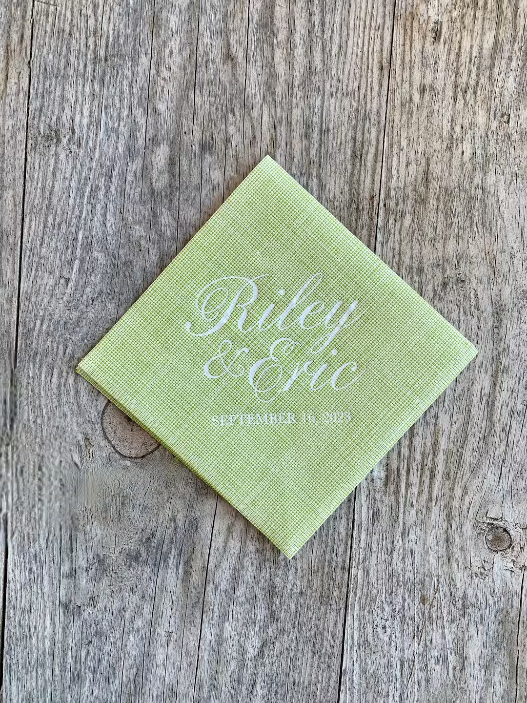 Personalized Crosshatch Linen Like Napkins, Rainbow Foil, Monogrammed Linen Like Beverage, Cockta... | Etsy (US)