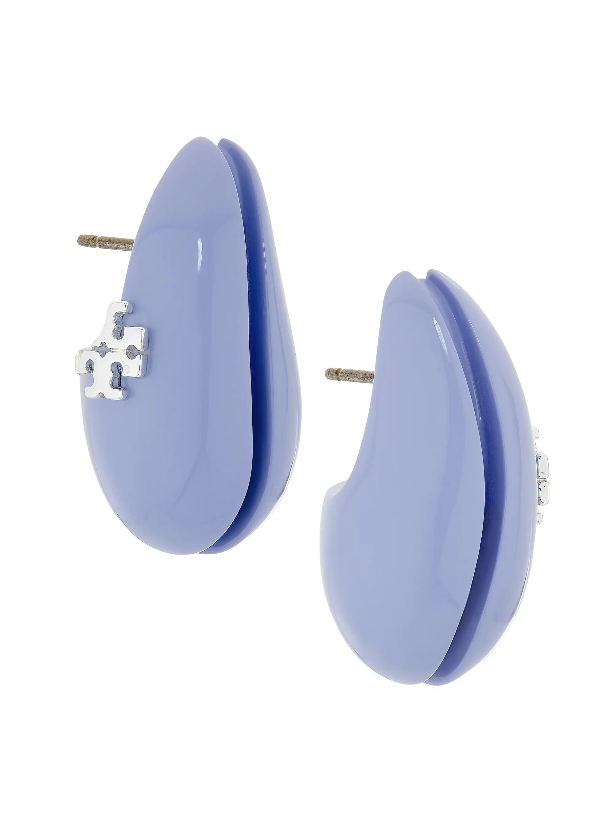 Tory BurchWave Silvertone & Resin Small Drop Earrings | Saks Fifth Avenue