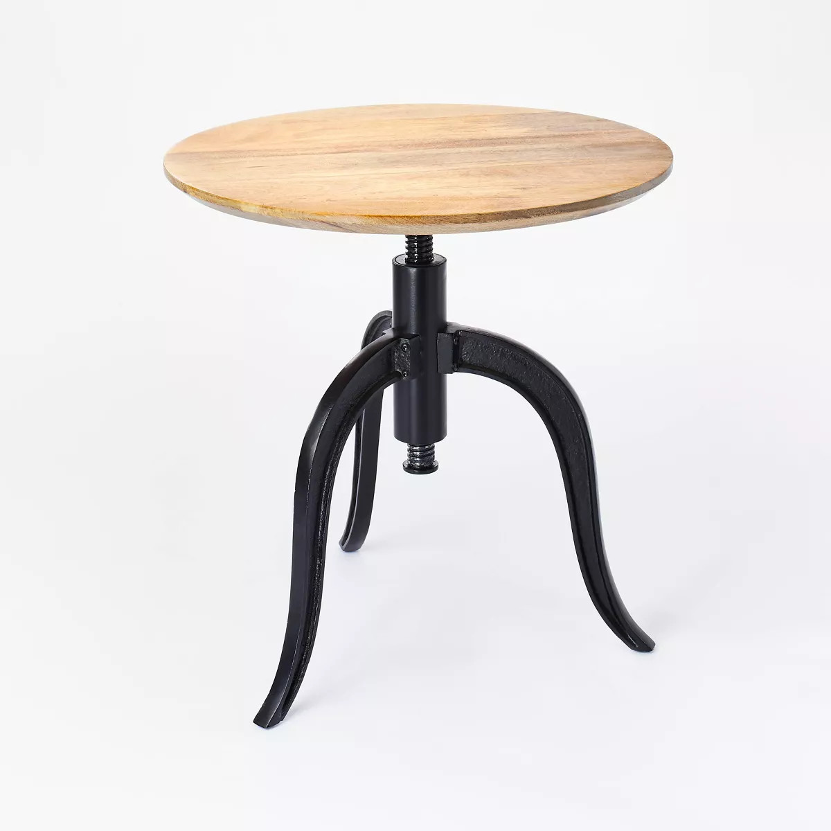 Round Wood End Table with Adjustable Height Brown - Threshold™ designed with Studio McGee | Target