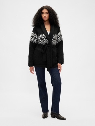 Wool-Blend Fair Isle Shawl Cardigan | Gap (US)