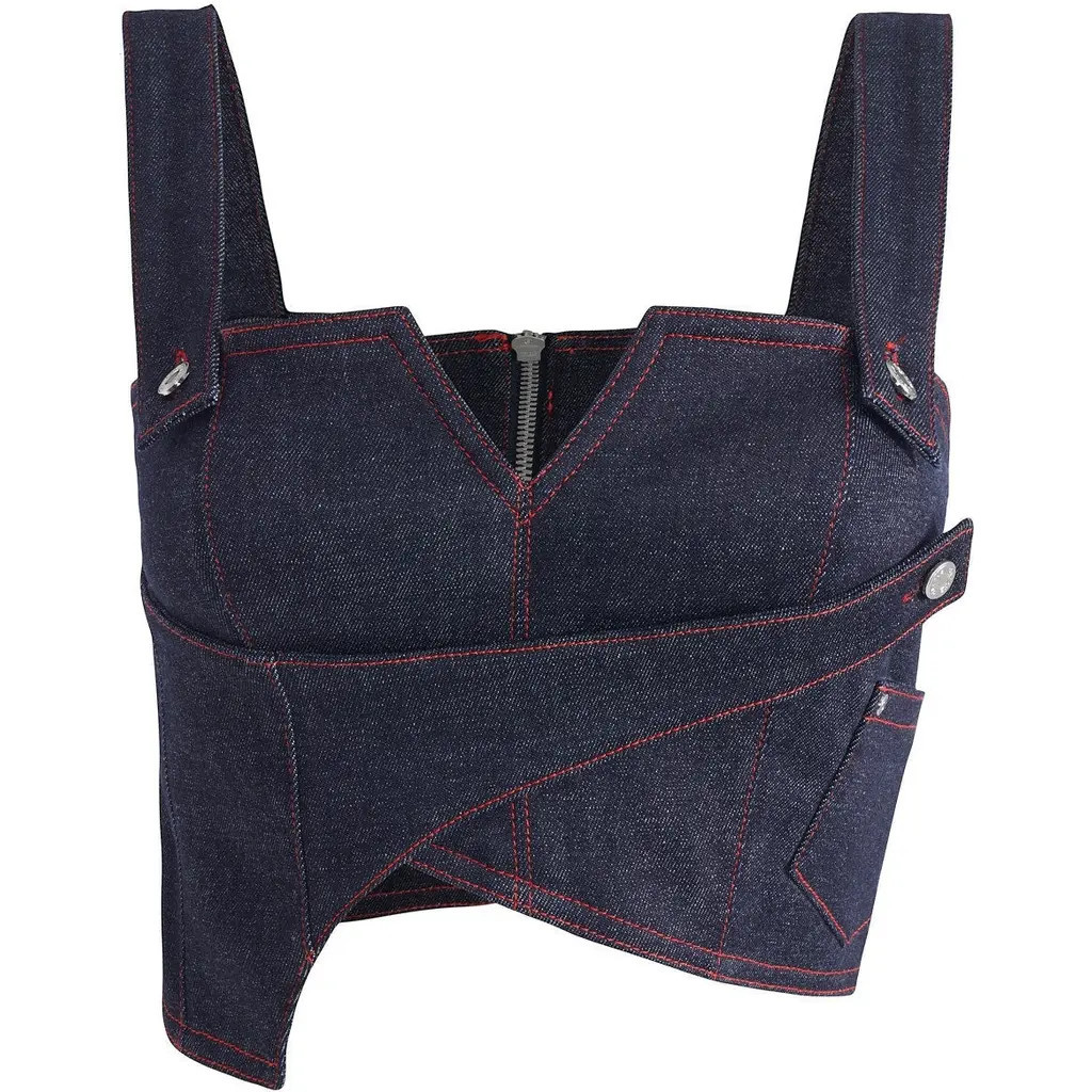 Jendue Harvey Crop Top in Deep Blue at Nordstrom, Size Small | Nordstrom