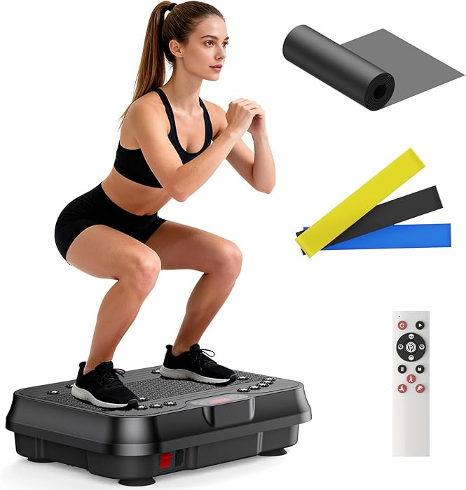 Vibration Plate Exercise Machine, 400 Lbs Capacity 250 Speed Levels Vibrating Fitness Platform fo... | Amazon (US)