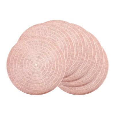 REGALWOVEN Rustic Placemats Set of 6 Woven Placemats with Hollow Design for Dining Table Decor Indoor Outdoor Kitchen Table Mat Wipe Clean Rose Gold | Target