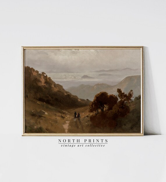 Warm Autumn Landscape Painting  Vintage Rustic Fall Art  - Etsy | Etsy (US)