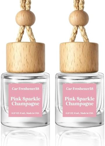 HoogaLife Car Air Freshener Diffuser 2 Pack Hanging Air Freshener Diffuser - Pink Sparkle Champag... | Amazon (US)