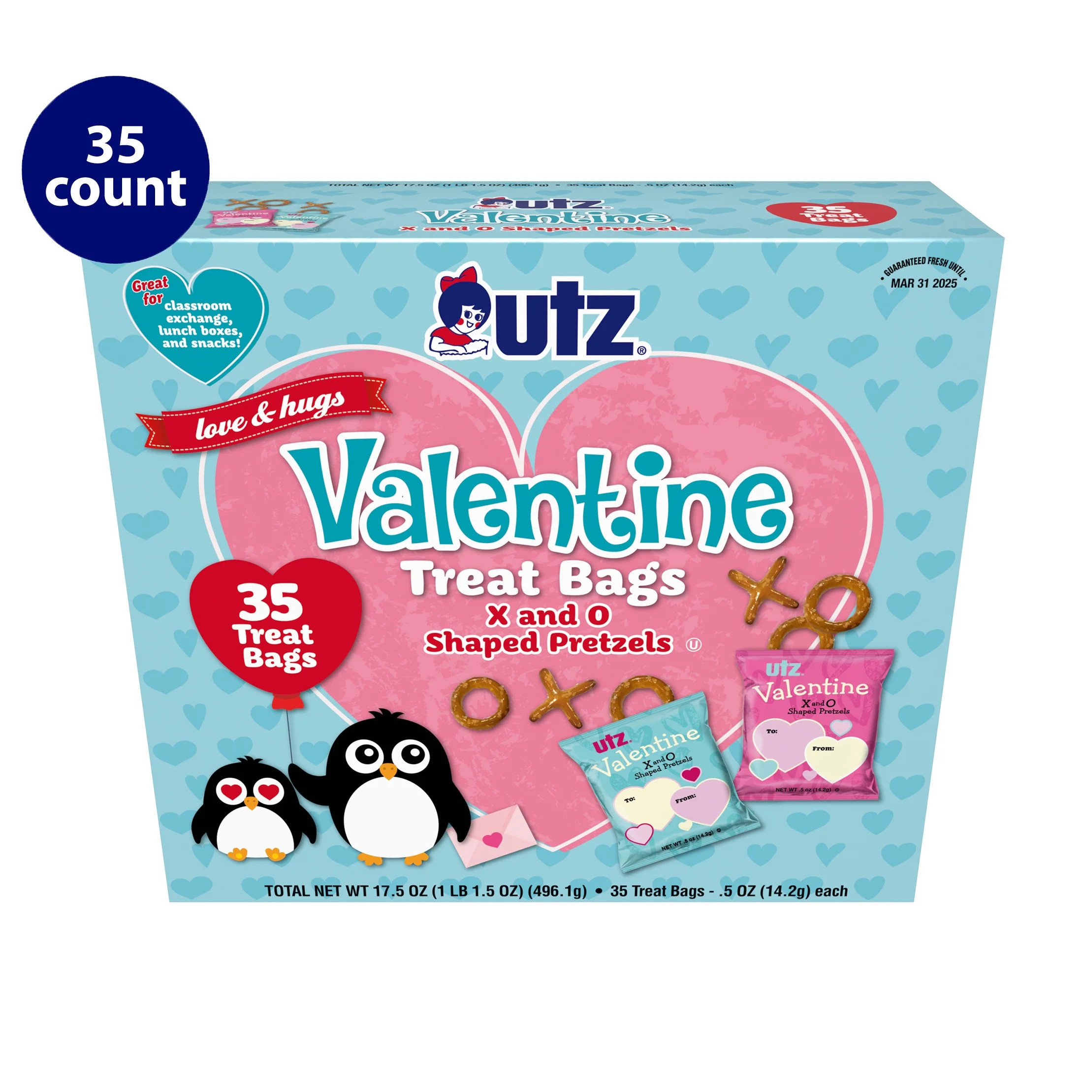 Utz Valentine X and O Pretzel Treats, 0.5 oz, 35 Count | Walmart (US)