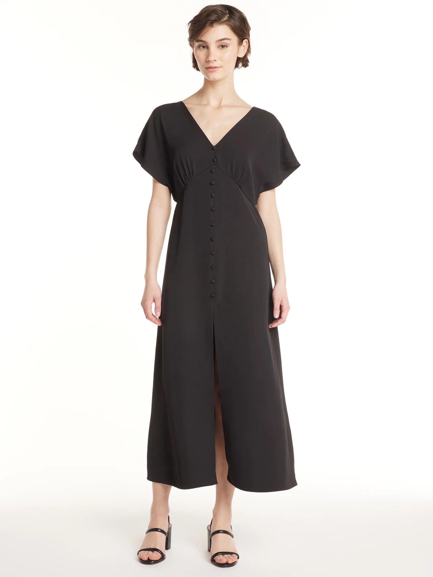 Label Rail x WhatSmitaFound Women's Button Down Maxi Dress with Short Sleeves, Sizes 4-16 - Walma... | Walmart (US)