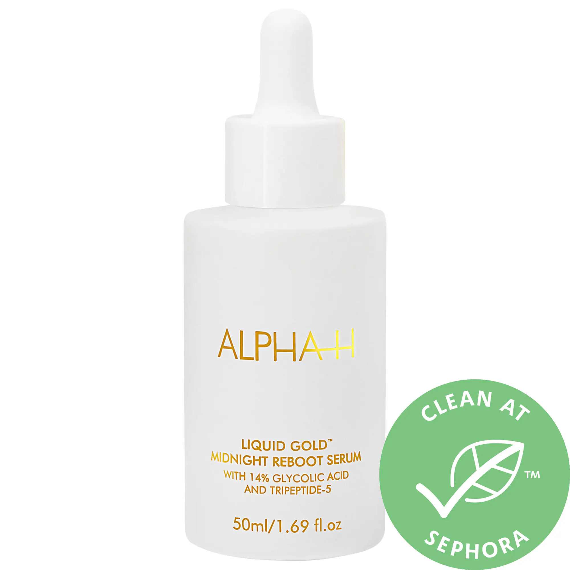 Alpha-H Liquid Gold Midnight Reboot Serum with 14% Glycolic Acid and Tripeptide-5 1.69 oz/ 50 mL | Sephora (US)