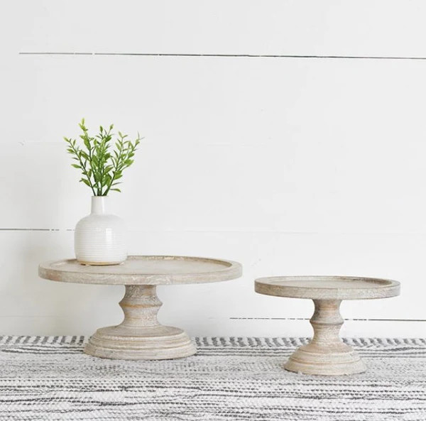 White Wash Risers (Set of 2) | River Chic Designs