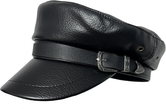 Women's PU Leather Newsboy Cap, Stylish Buckle Beret Hats, Vintage Cabbie Hats Chic Accessory for... | Amazon (US)