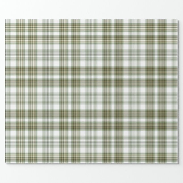 Green and White Plaid Wrapping Paper | Zazzle