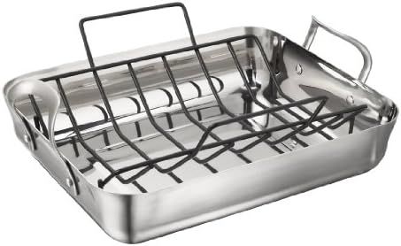 Calphalon Contemporary 16-Inch Stainless Steel Roasting Pan with Rack | Amazon (US)