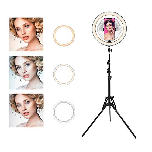 Ring Light with Stand OEBLD Selfie Light Ring with iPhone Tripod and Phone Holder for Video Photogra | Amazon (US)