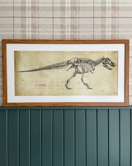Dinosaur print art: I ordered a large print on Etsy and a custom matted frame (no glare acrylic!) from frame it easy. 

#LTKfamily #LTKhome #LTKkids