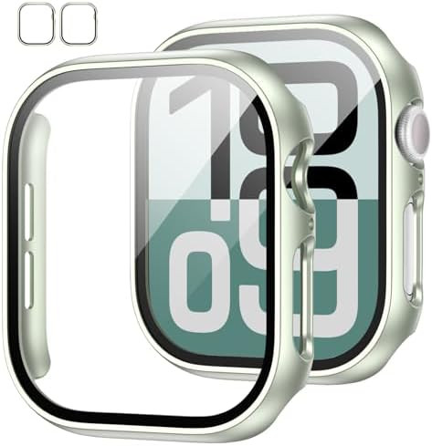 2 Pack Case with Tempered Glass Screen Protector for Apple Watch Series 6/5/4/SE 40mm,JZK Slim Gu... | Amazon (US)
