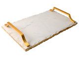 Marble Serving Tray With Gold Finish, Art Deco Handles | Houzz (App)
