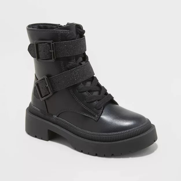Girls' Cleo Zipper Booties - art class™ Black | Target