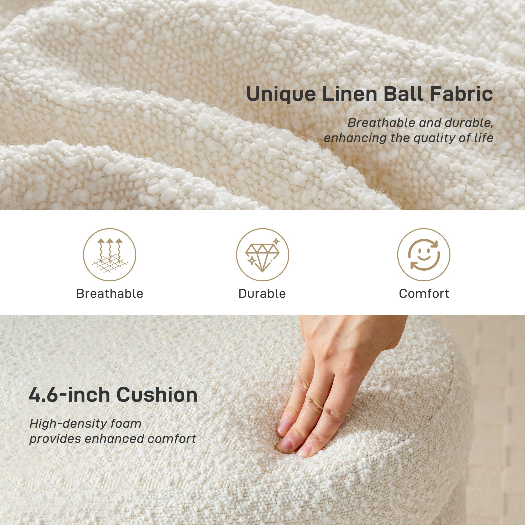 Round Ottoman with Storage Boucle Ottoman Stool with Storage Removable Lid for Living Room Modern... | Amazon (US)