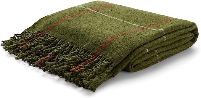 Arus Acrylic Highlands Collection Queen Size Tartan Plaid Design Throw Blanket Green-Olive, 60x80... | Amazon (US)