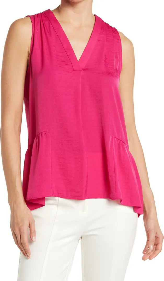 Ruffle Back Sleeveless Rumple Satin Top | Nordstrom Rack