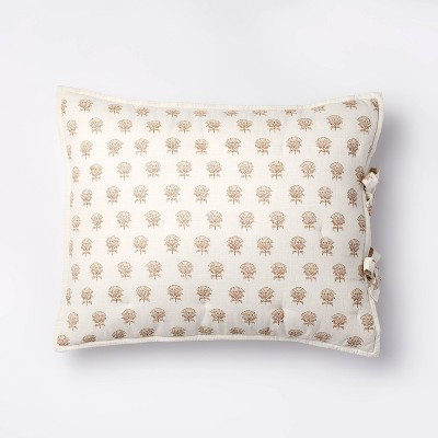 Standard Lofty Cotton Slub Woodblock Print Floral Quilt Sham White/Mauve – Threshold™ designed with Studio McGee: OEKO-TEX Certified | Target