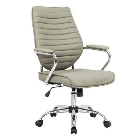 LeisureMod Winchester Mid-Century Executive Swivel & Tilt Leather Office Chair (Tan) | Walmart (US)