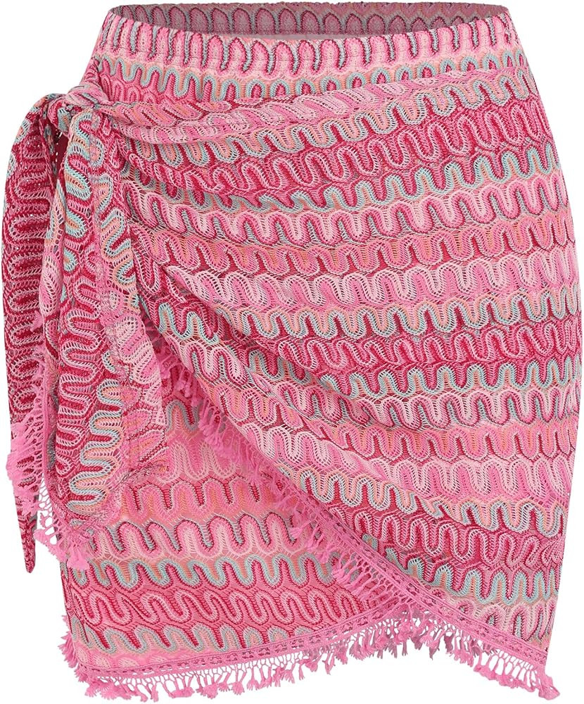 ZAFUL Mini Skirts for Women Side Slit Tie High Waist Stretchy Stripe Ruched Casual Short Skirt fo... | Amazon (US)