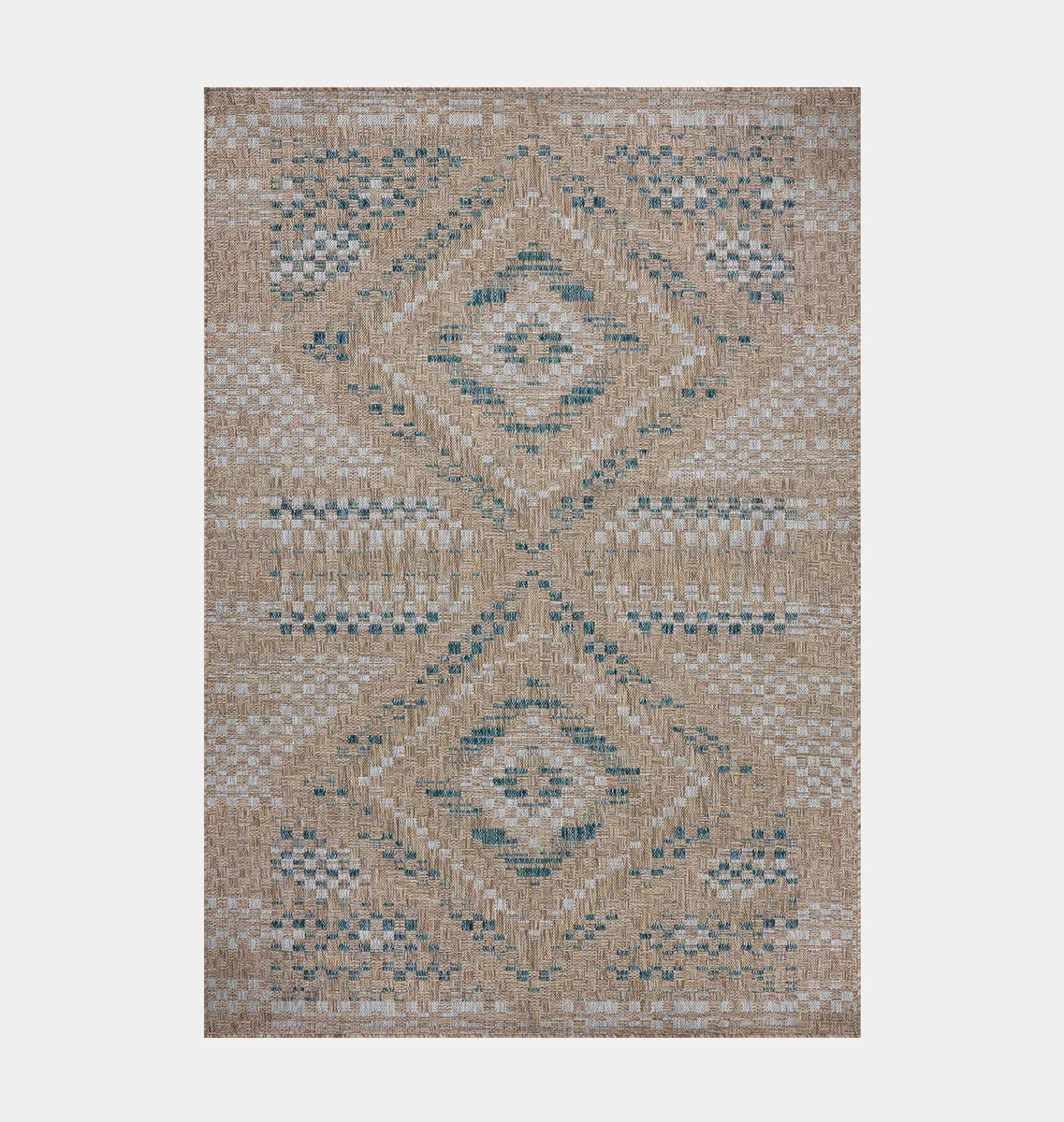 Topanga TOP-04 Natural / Aqua Area Rug | Amber Interiors