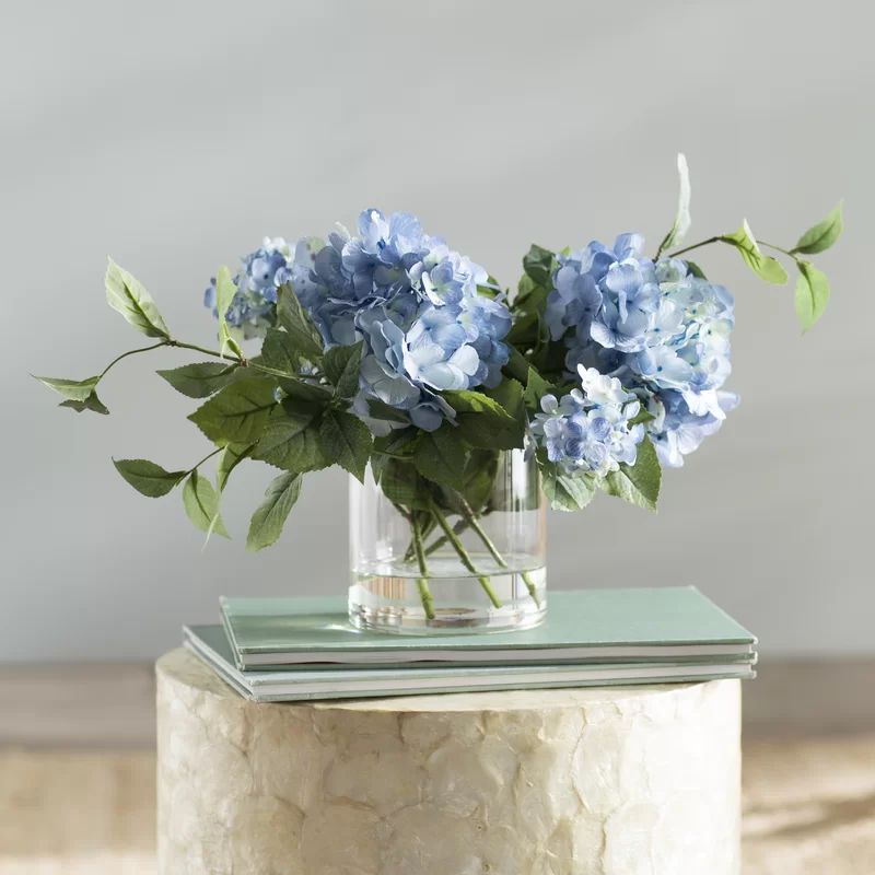 Hydrangea Floral Arrangement in Vase | Wayfair North America