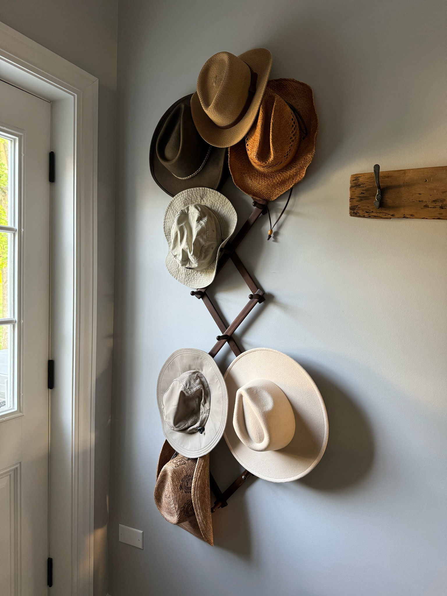 Wall mounted hat rack, hat display, farmhouse style, entryway organization 

#LTKSeasonal #LTKHome #LTKStyleTip