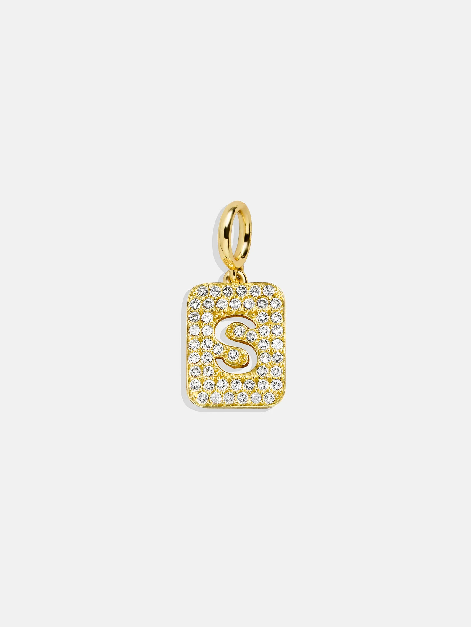Block Pavé Initial Cluster Charm - S | BaubleBar (US)