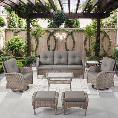 Keywest 7 - Pieces Outdoor Sofa Seating Group With Cushions | Wayfair North America