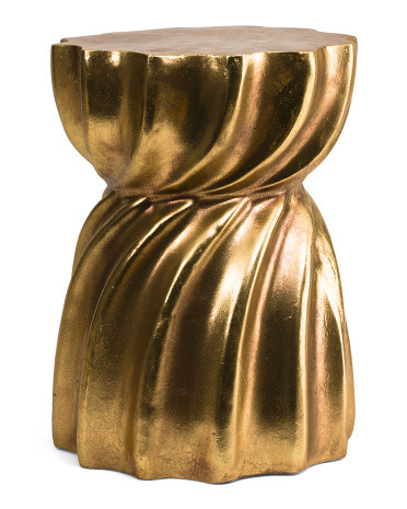 14x18.5 Metallic Twist Sculptural Accent Stool | TJ Maxx