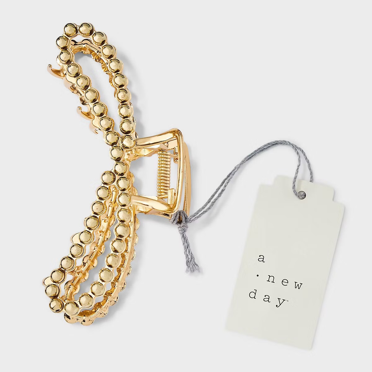 Metal Round Studded Loop Hair Claw Clip - A New Day™ Gold | Target