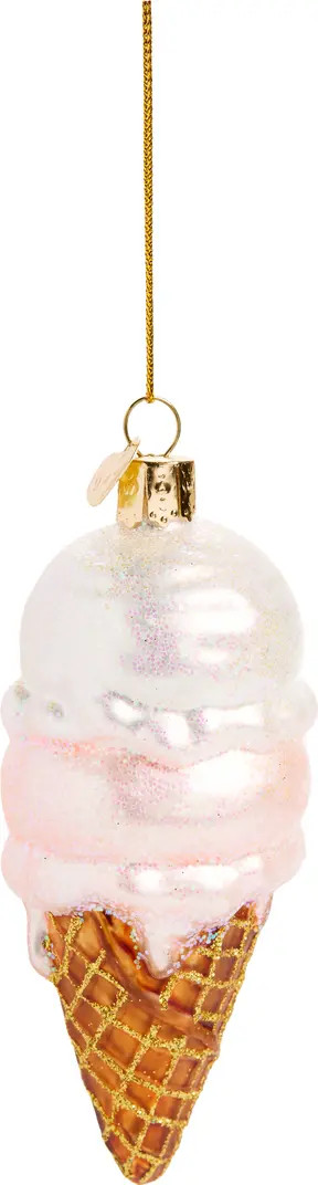 Ice Cream Cone Glass Ornament | Nordstrom