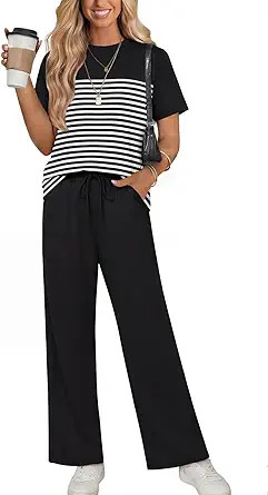 WIHOLL Two Piece Sets for Women Summer Lounge Matching Sets Clothing Beach Vacation Travel Spring... | Amazon (US)