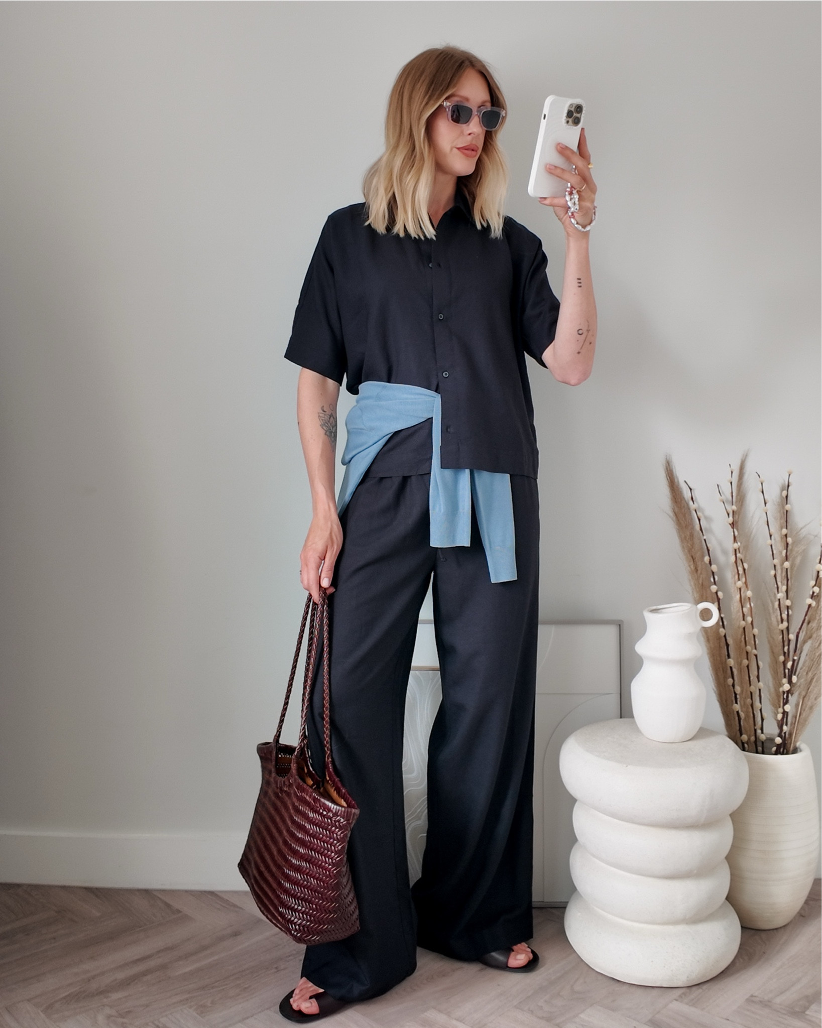 Airport outfit | linen trousers |linen set | linen shirt | summer outfit | travel outfit | holiday outfit | suitcase | Zara sandals | basket bag 

#LTKtravel #LTKuk #LTKsummer