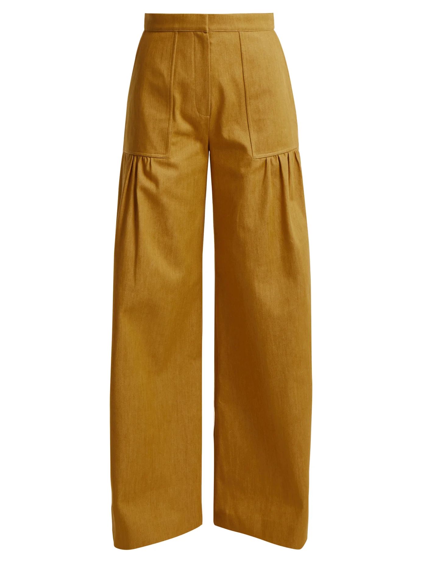 High-rise wide-leg cotton-denim trousers | Matches (US)